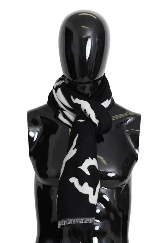 Abstract Print Scarf Black and White- Blackwhite Scarves
