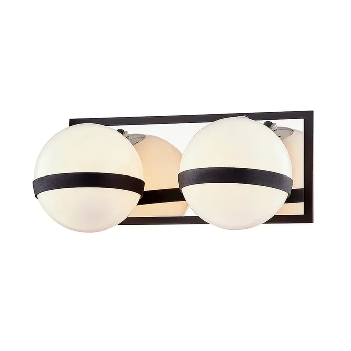 Ace Bath And Vanitywall Sconce In Carbide Blk With Polished Nickel Accents Color
