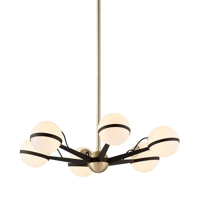 Ace Chandelier In Textured Bronze Brushed Brass Color