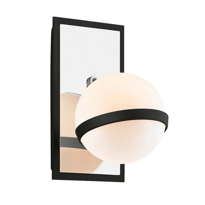 Ace Wall Sconce In Carbide Blk With Polished Nickel Accents Color