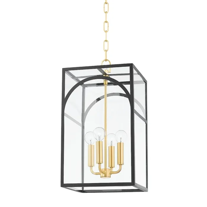 Addison Pendant In Aged Brass/Textured Black Combo Color