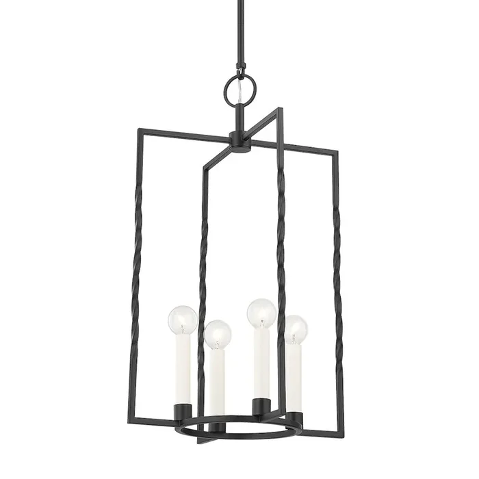 Adelaide Lantern In Textured Black Color
