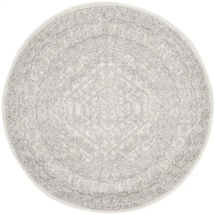 Adirondack, IVORY / SILVER, 4‘ X 4‘ Round, Area Rug, ADR108B-4R