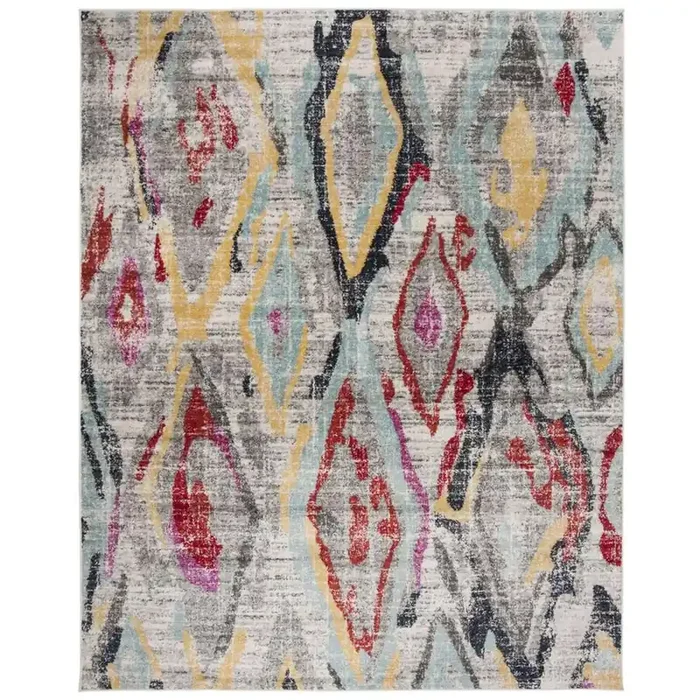 ADIRONDACK, LIGHT GREY / RED, 8‘ X 10‘, Area Rug, ADR209F-8