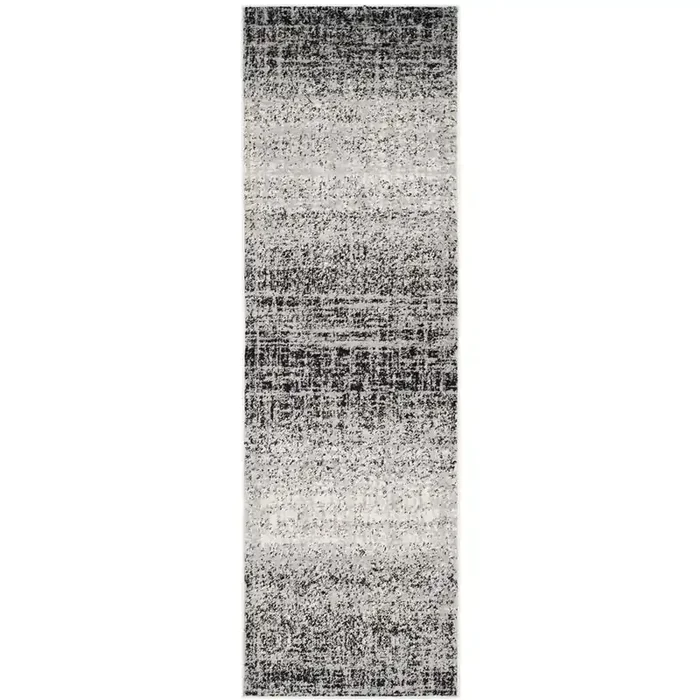 Adirondack, SILVER / BLACK, 2‘-6″ X 12‘, Area Rug, ADR116A-212