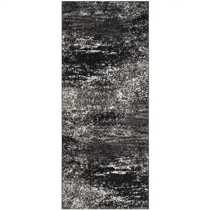 Adirondack, SILVER / BLACK, 2‘-6″ X 16‘, Area Rug, ADR112A-216