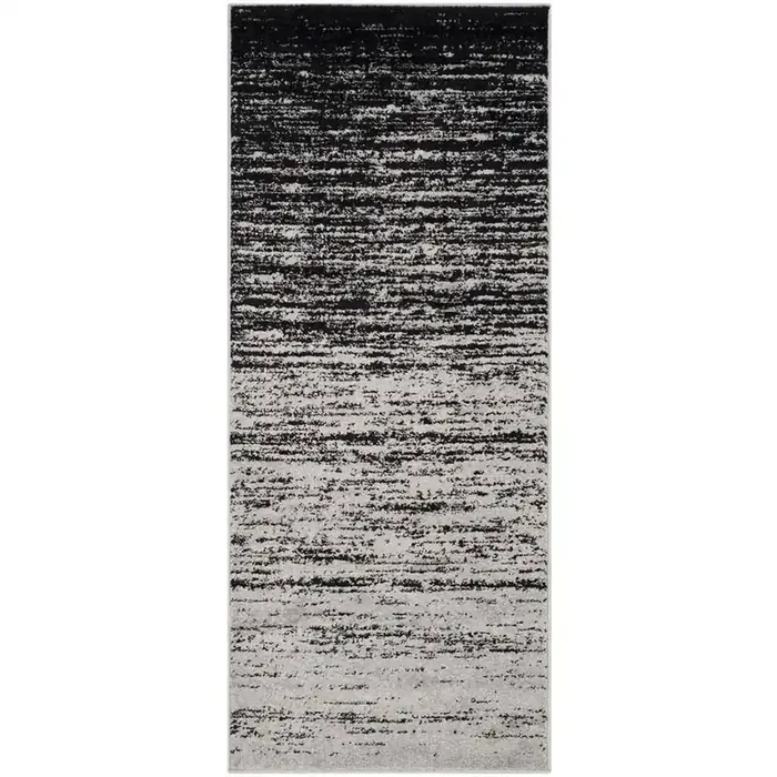 Adirondack, SILVER / BLACK, 2‘-6″ X 16‘, Area Rug, ADR113A-216