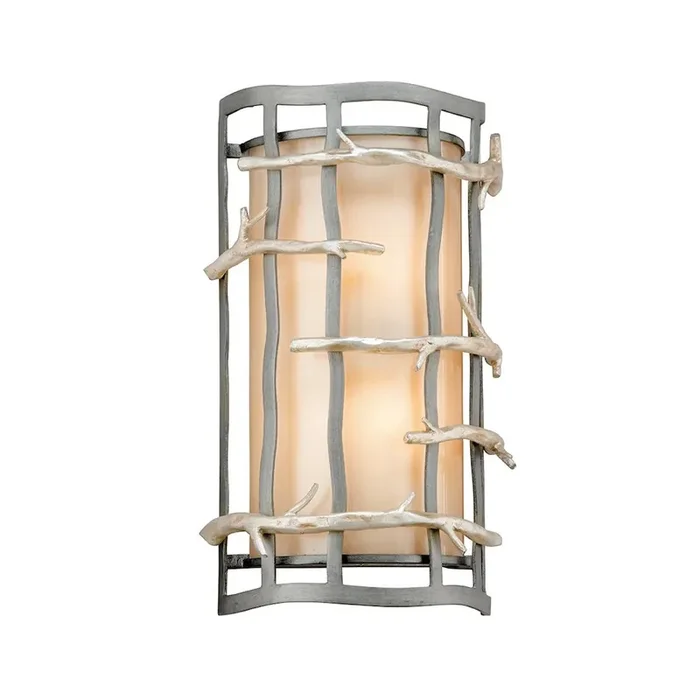 Adirondack Wall Sconce In Graphite/Warm Silver Leaf Color
