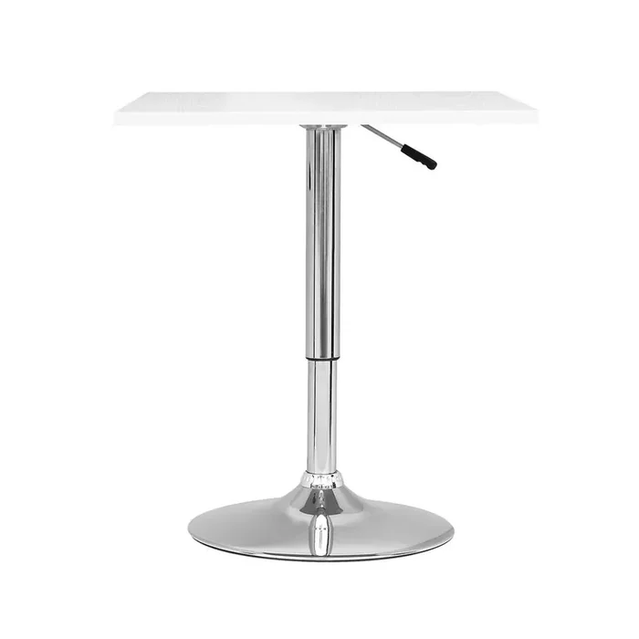Adjustable Height White Square Bar Table