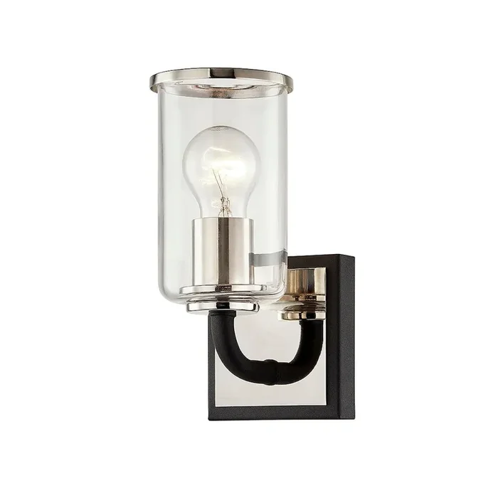 Aeon Bath And Vanitywall Sconce In Carbide Blk & Pol Nickel Color