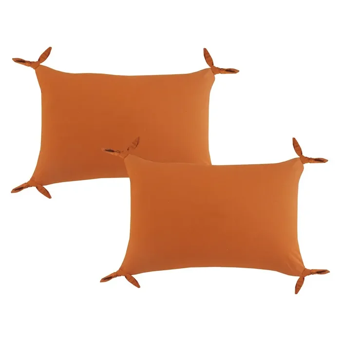 Aisha Cotton Pillow Set of 2 in Orange, 16″ x 24″