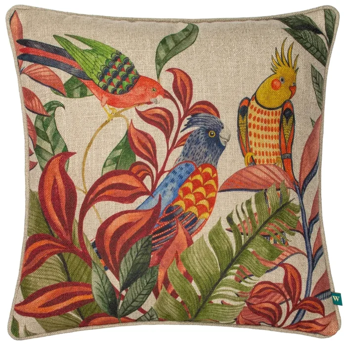 Akamba Parrot Scene Tropical Cushion