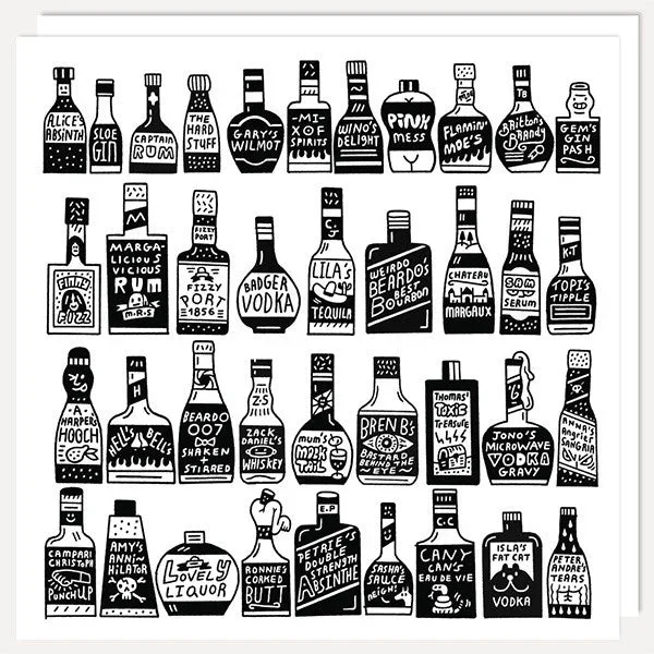 Alcohol Bottles Card