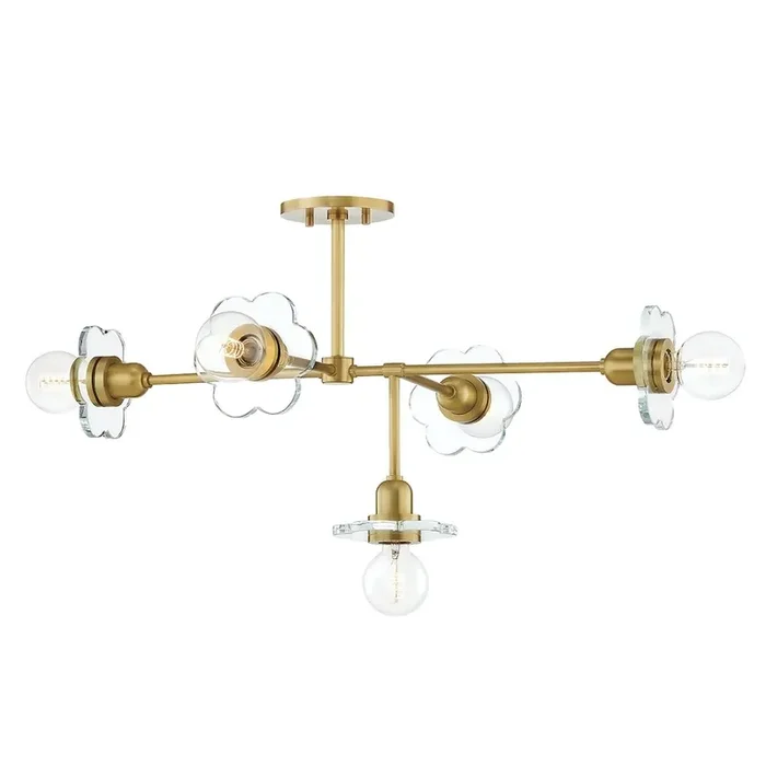 Alexa Chandelier In Aged Brass Color