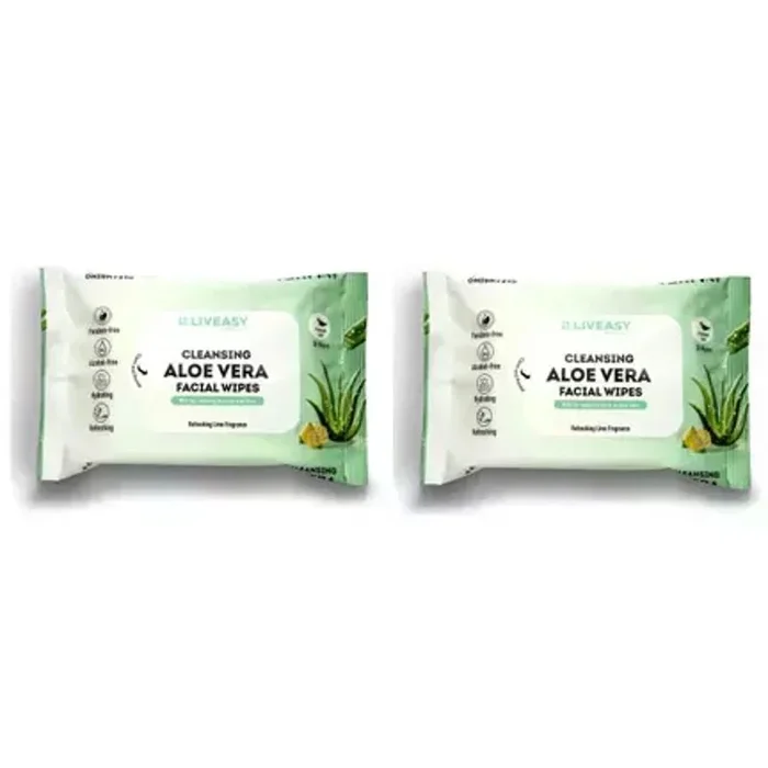 Aloe Vera Facial Cleansing Wipes Twin 2 x 20 Pack