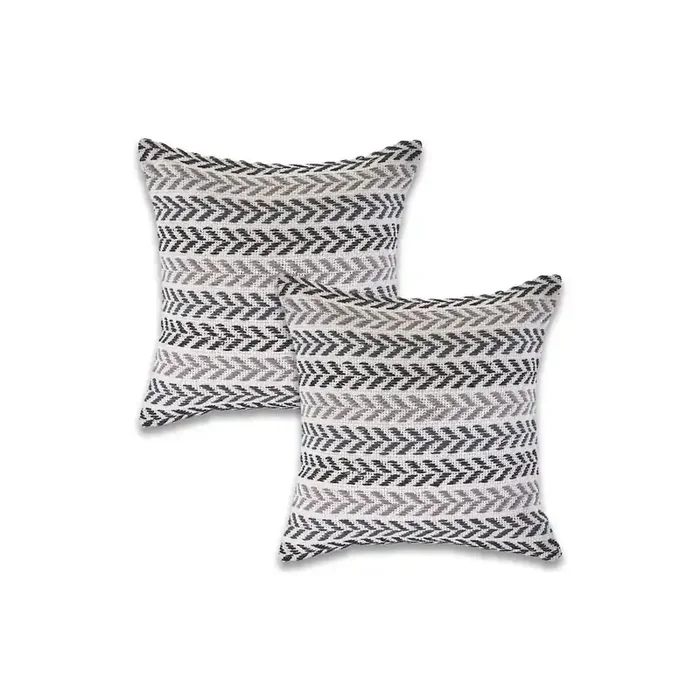 Altair Cotton Pillow Set of 2 in Black/Gray, 18″ x 18″