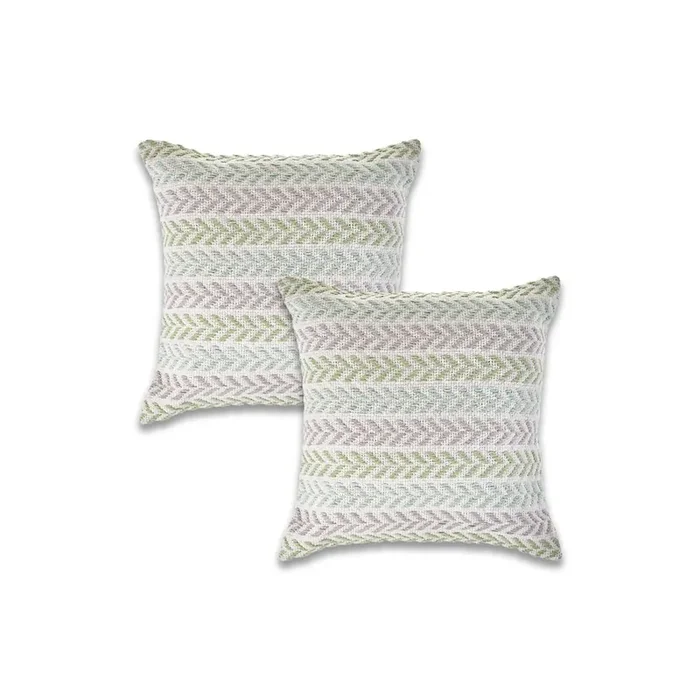 Altair Cotton Pillow Set of 2 in Green/Blue, 18″ x 18″
