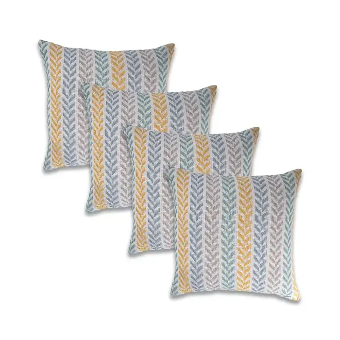 Altair Cotton Pillow Set of 4 in Yellow/Green, 18″ x 18″