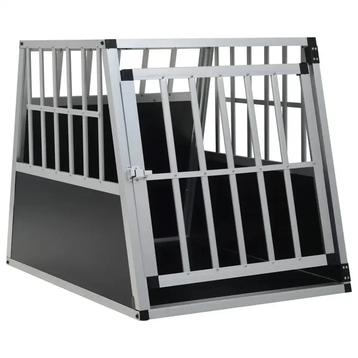 Aluminium and MDF Dog Car Cage | Silver Pet Travel Crate – Lightweight and Durable VIDAXL