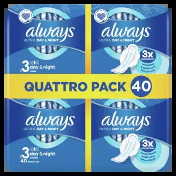 Always Ultra day and night sanitary pads with wings large