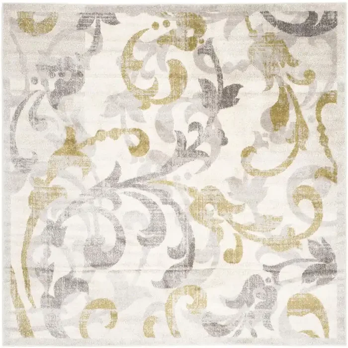 AMHERST, IVORY / LIGHT GREY, 7‘ X 7‘ Square, Area Rug, AMT428E-7SQ