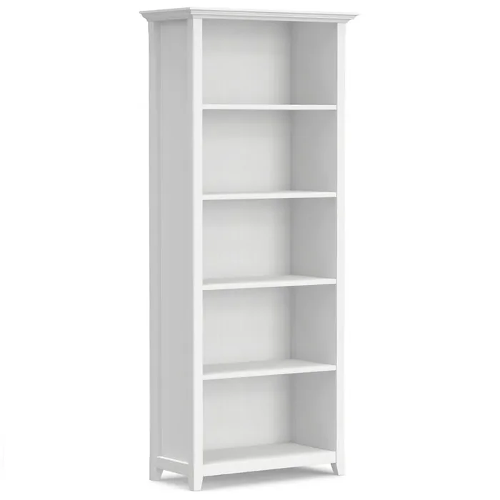 Amherst Solid Wood 5 Shelf Bookcase In White