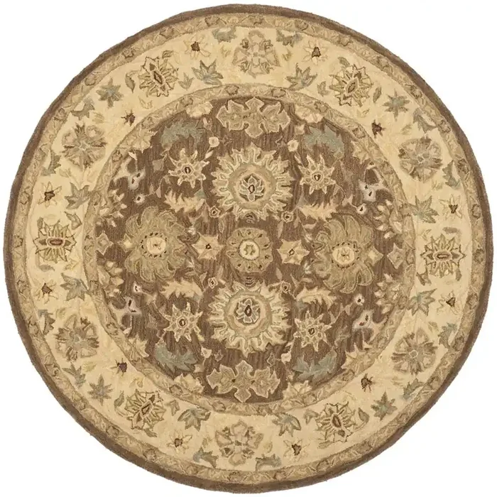 ANATOLIA, BROWN / BEIGE, 6‘ X 6‘ Round, Area Rug, AN557B-6R