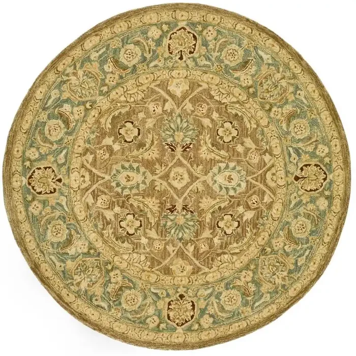 ANATOLIA, BROWN / BLUE, 6‘ X 6‘ Round, Area Rug