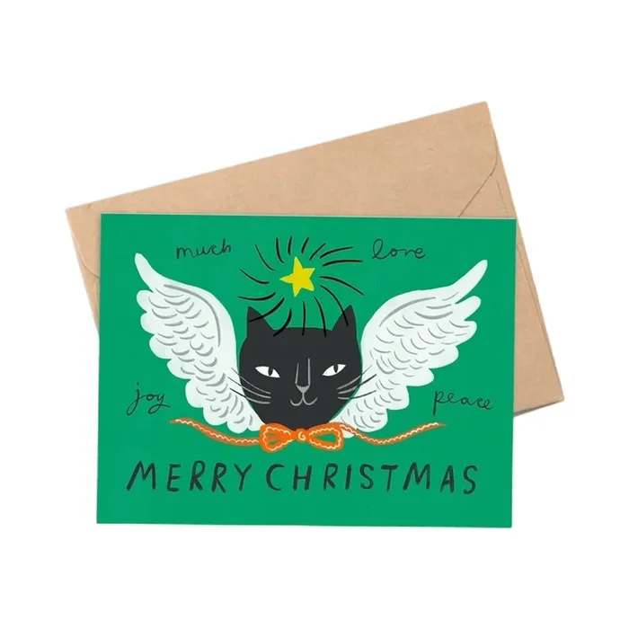 Angel Cat Christmas Card