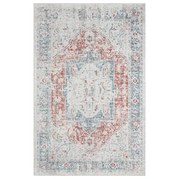 Antiquity Durable Performance Area Rug Outdoor in Blue/Orange, 4‘ x 6‘