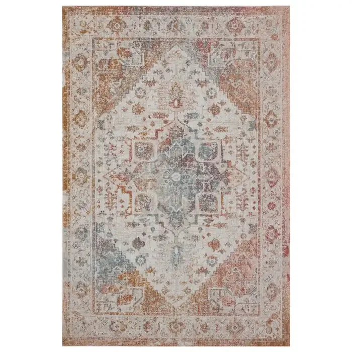 Antiquity Durable Performance Area Rug Outdoor in Orange/Multicolored, 9‘ x 12‘