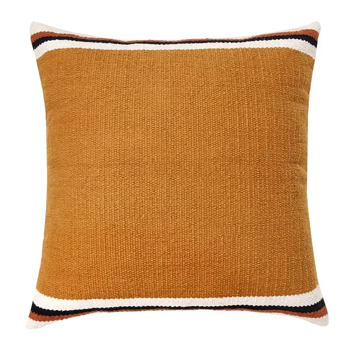 Apollo Cotton Poly Filled Pillow in Orange/White, 20″ x 20″
