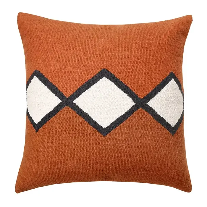 Apollo Cotton Poly Filled Pillow in Orange/White, 20″ x 20″