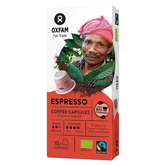 Arabica / Robusta Espresso fair gehandelt BIO 10 Nespresso-Kapseln – OXFAM