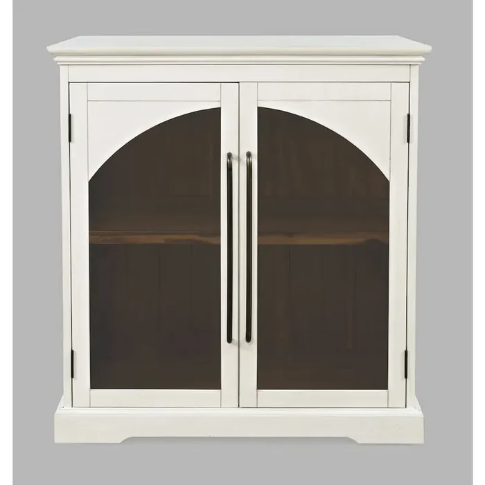 Archdale 33″ Gothic Arch Transitional Accent Storage Cabinet with Glass Doors