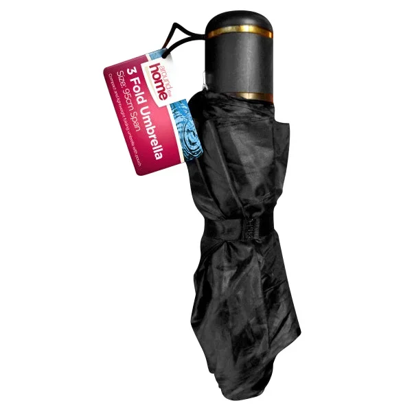 Around The Home Mini Umbrella 3 Fold Black