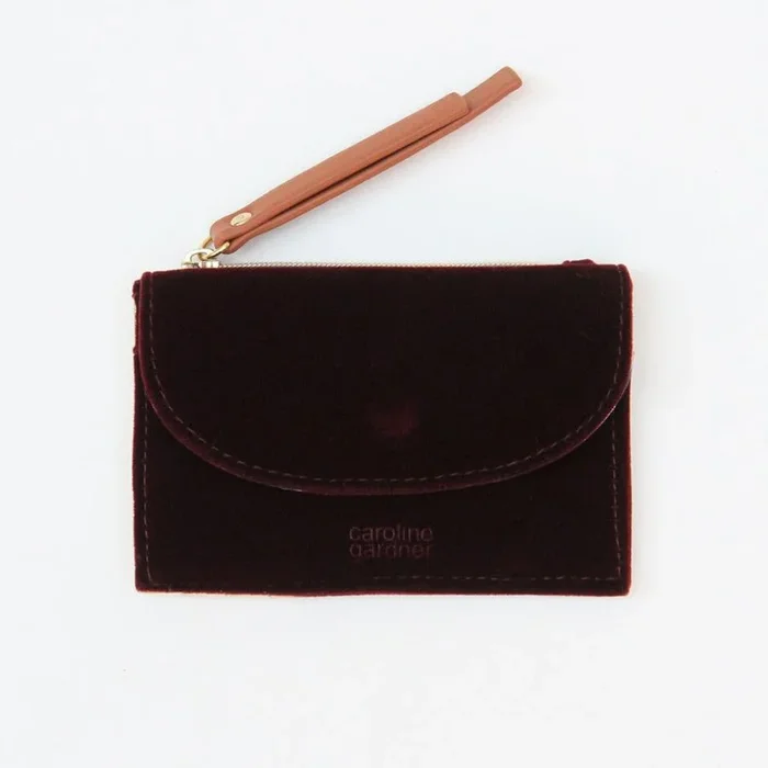 Aubergine Velvet Cardholder Coin Purse