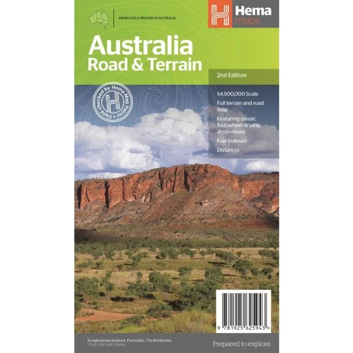 Australia Hema Road & Terrain Map
