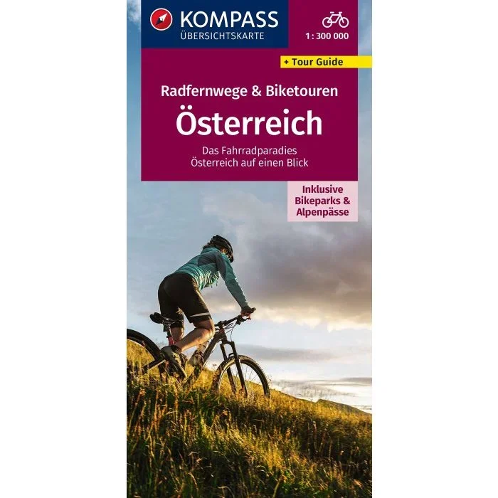 Austria [2563] Kompass Long-Distance Cycling Routes & Bike Tours Map | 1:300,000