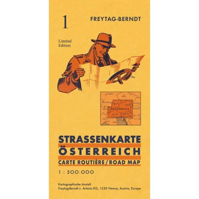 Austria | Freytag & Berndt Retro Cover Road Map | 1:500,000