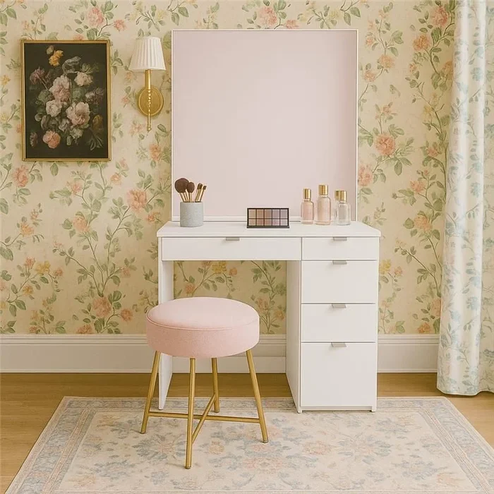 Ava 5 Drawer Dressing Table Black