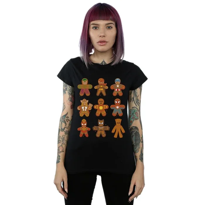 Avengers Christmas Gingerbread Cotton T-Shirt
