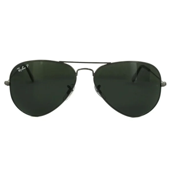 Aviator Gunmetal Green Polarized Aviator 3025 Sunglasses