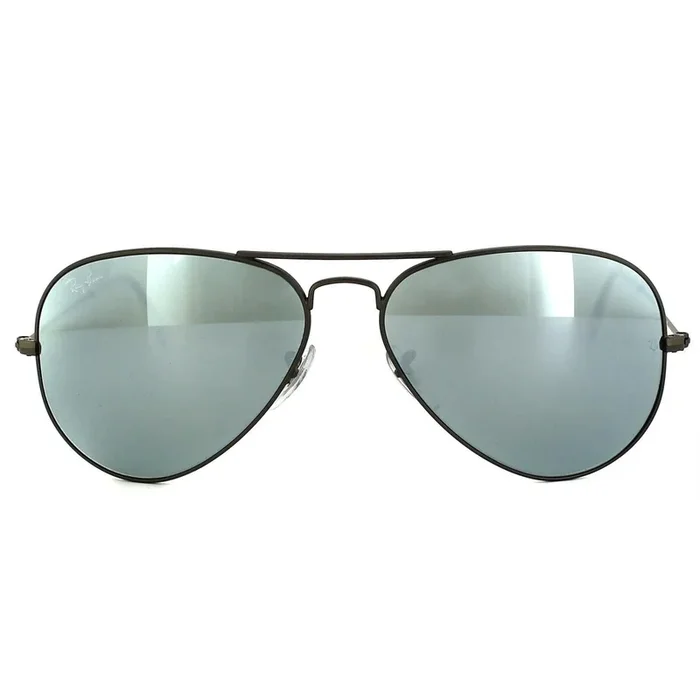 Aviator Gunmetal Green Silver Mirror Sunglasses