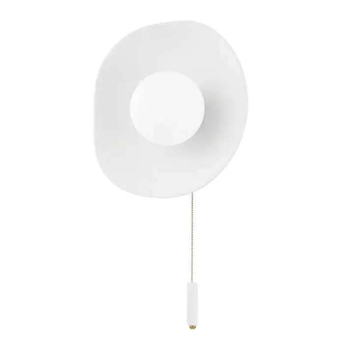 Bacia Wall Sconce In Aged Brass/Ceramic Raw Matte White Color