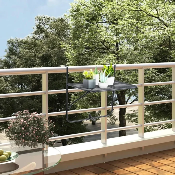 Balcony Table in Black Steel (60 x 40cm)