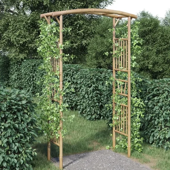Bamboo Rose Arch Natural | Weather-Resistant Garden Arbour with Farmhouse Style