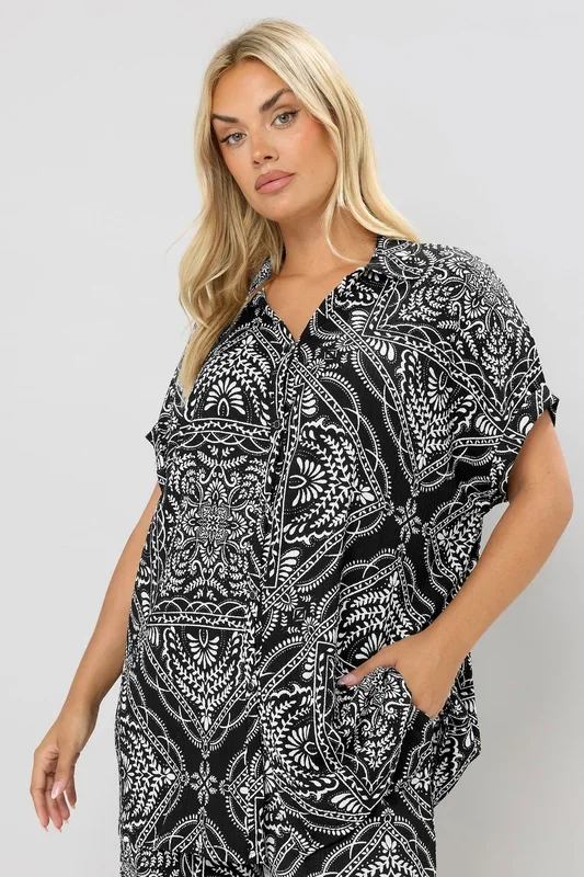 Bandana Print Textured Shirt