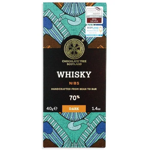 Bean To Bar 70% Dark Chocolate Whisky Nibs 40g