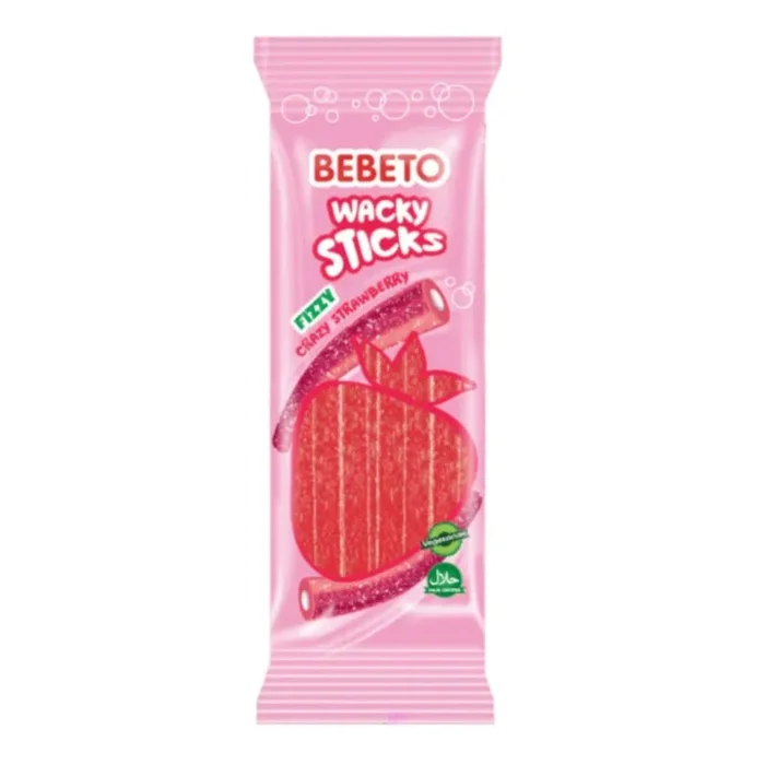 Bebeto Wacky Sticks Fizzy Strawberry Pencils 160g – Case of 24